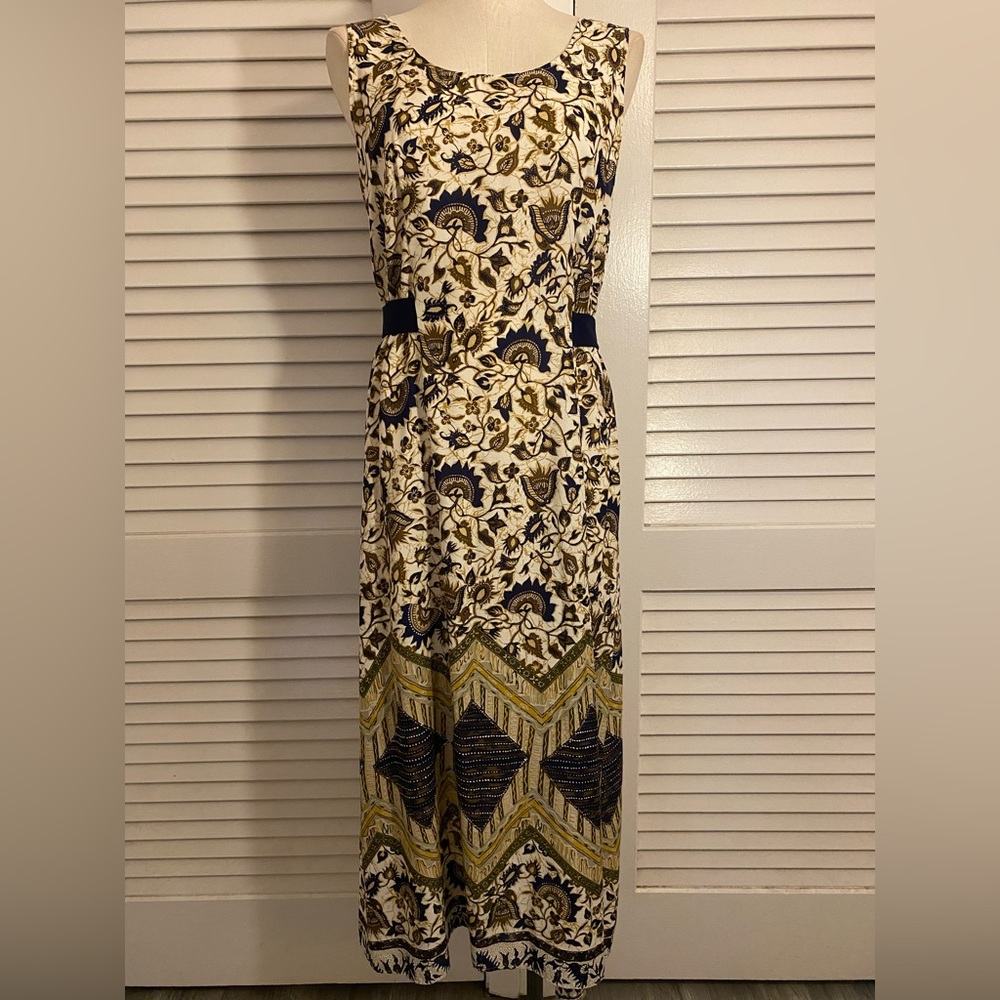 Vintage 1980s “Connie Choi” Sleeveless Midi Dress- Size Medium